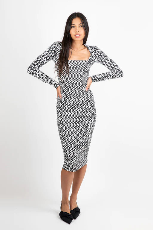 Luella Dress in Black Hearts