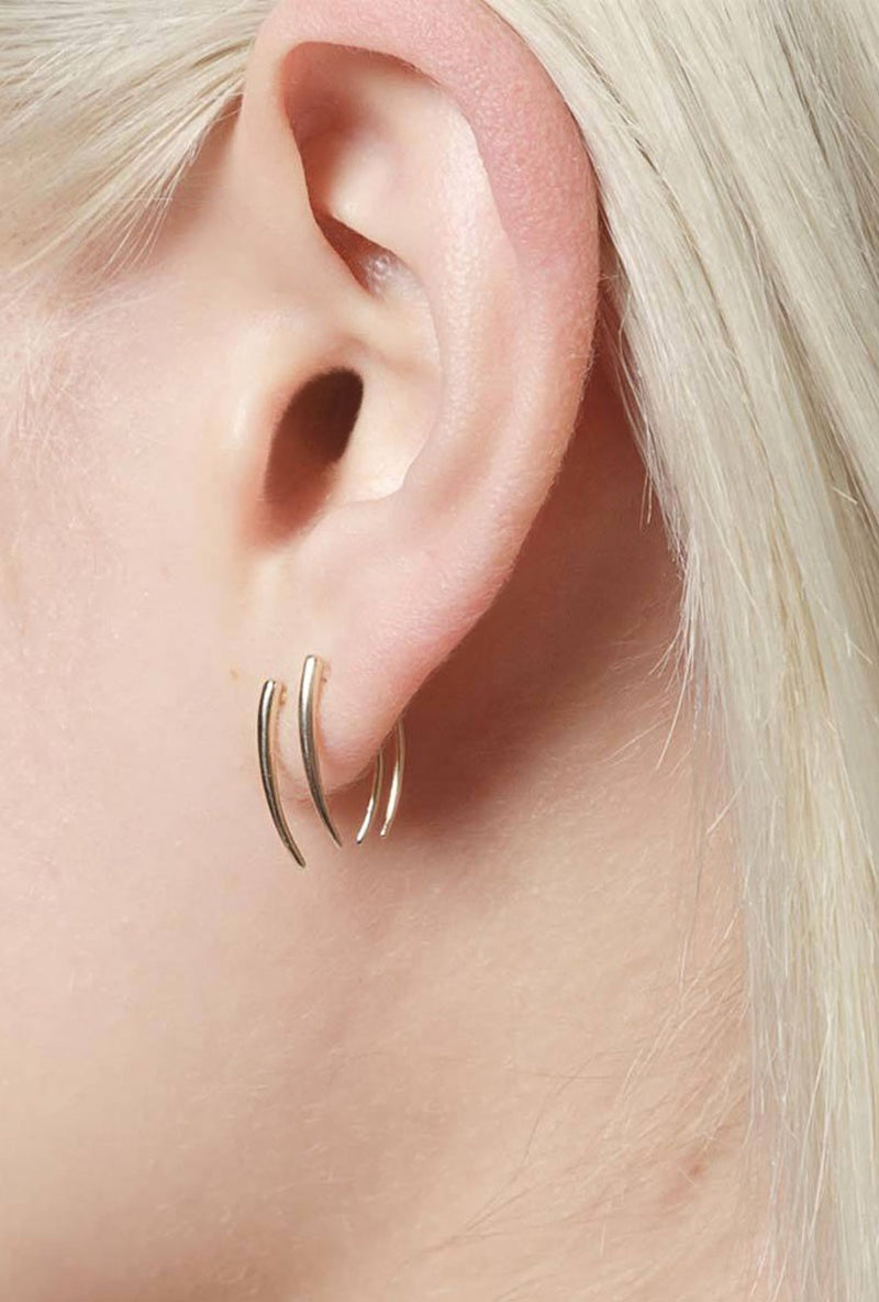Classic Infinite Tusk Earrings in Yellow Gold