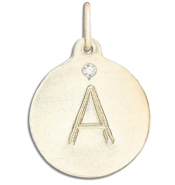 ALPHABET CHARM WITH A BURNISHED DIAMOND