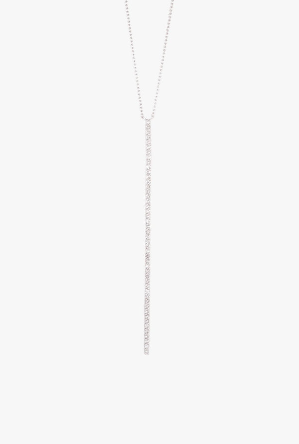 Long Diamond Bar Necklace