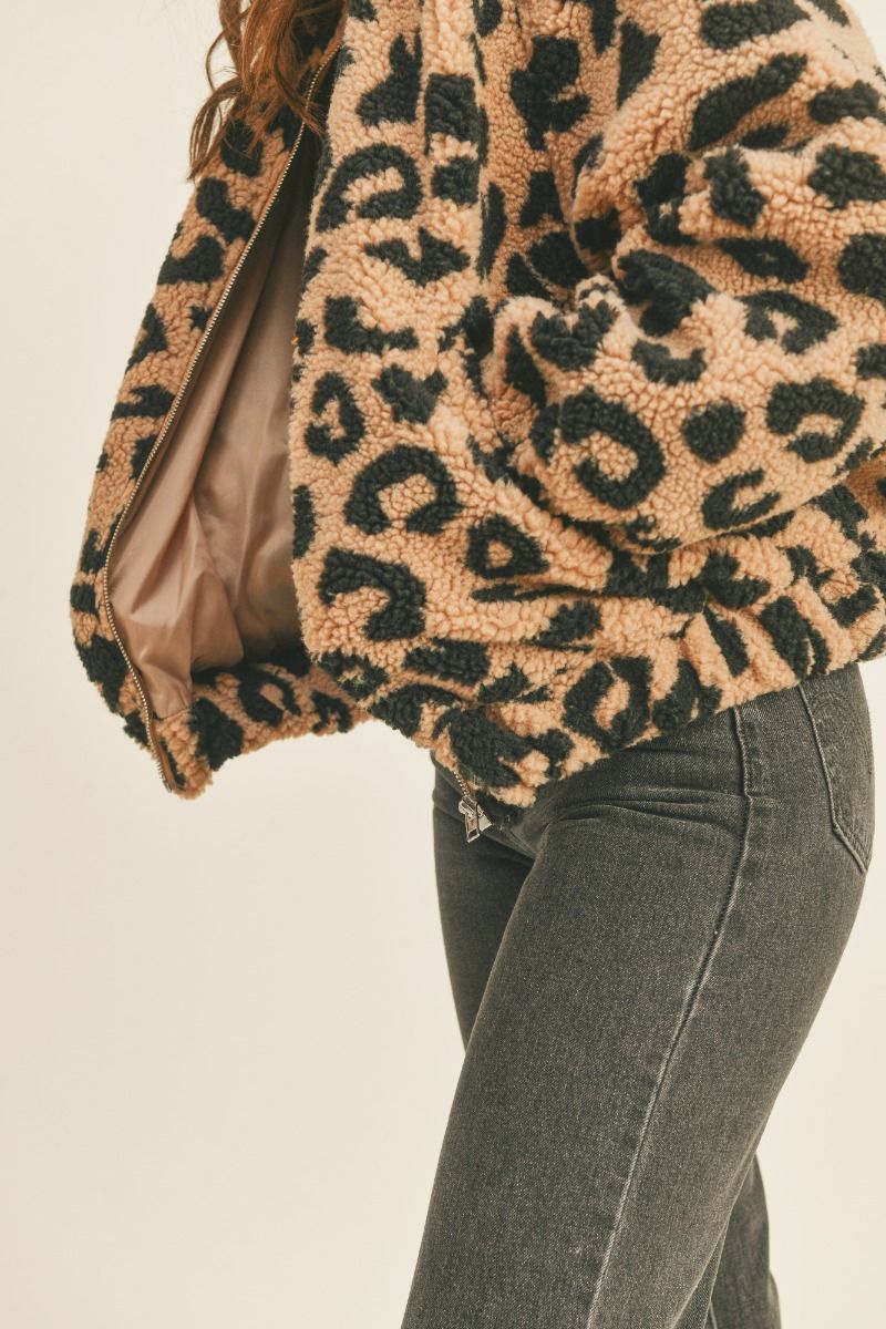Leopard Zip Up Jacket