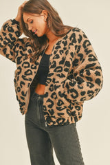 Leopard Zip Up Jacket