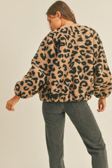 Leopard Zip Up Jacket