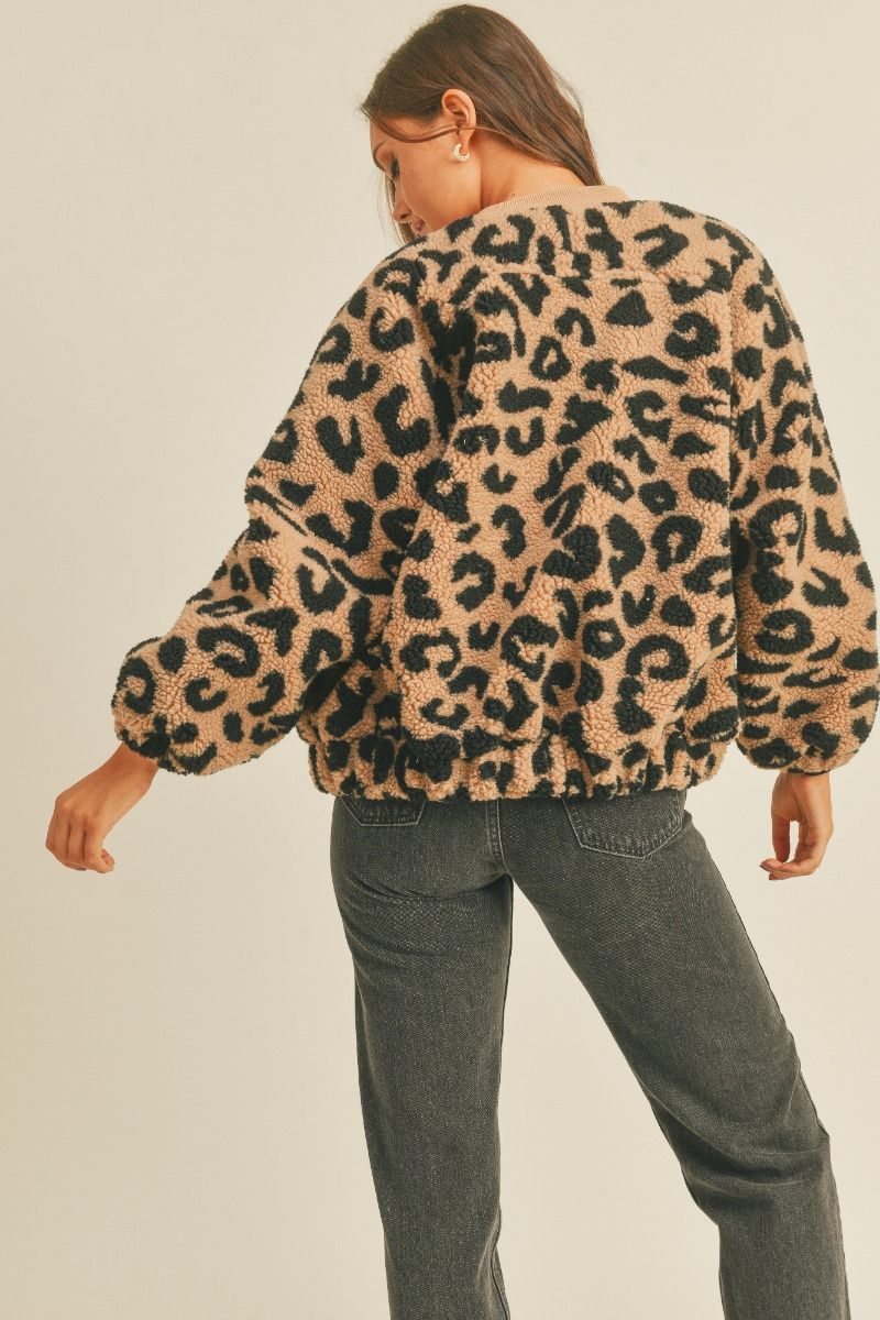 Leopard Zip Up Jacket