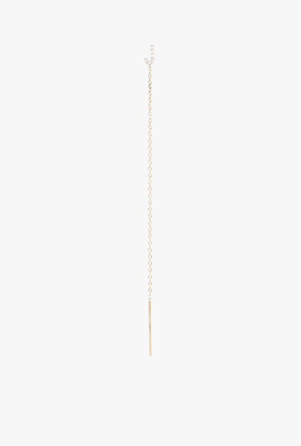 Diamond "J" Initial Threader Earring