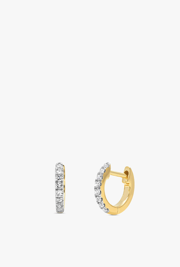 Mini Diamond Huggie Earrings