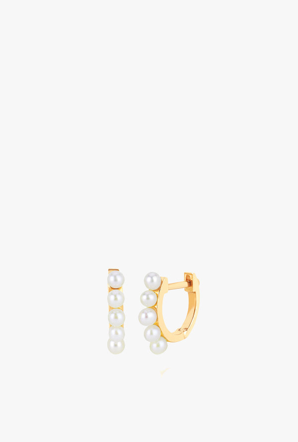 Mini Pearl Huggie Earrings
