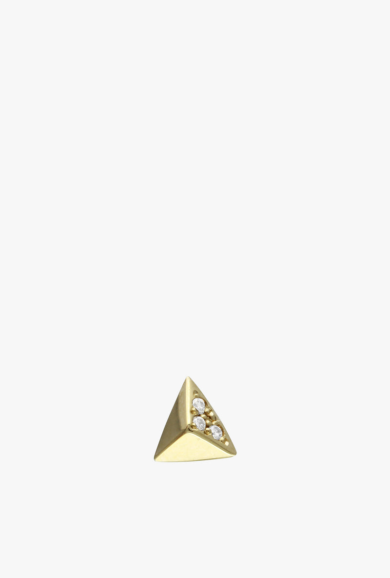 One Side Pave Pyramid Stud