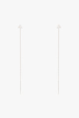 Pave Diamond Triangle Threader Earrings