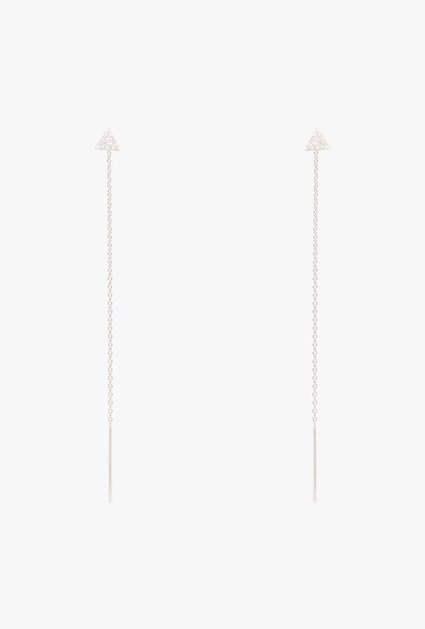 Pave Diamond Triangle Threader Earrings
