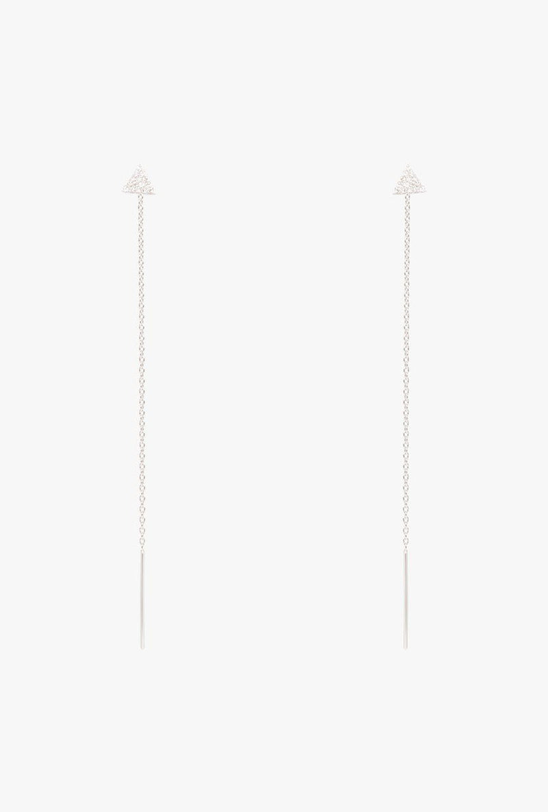Pave Diamond Triangle Threader Earrings