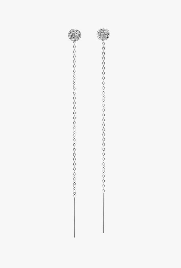 Pave Diamond Circle Threader EarringP