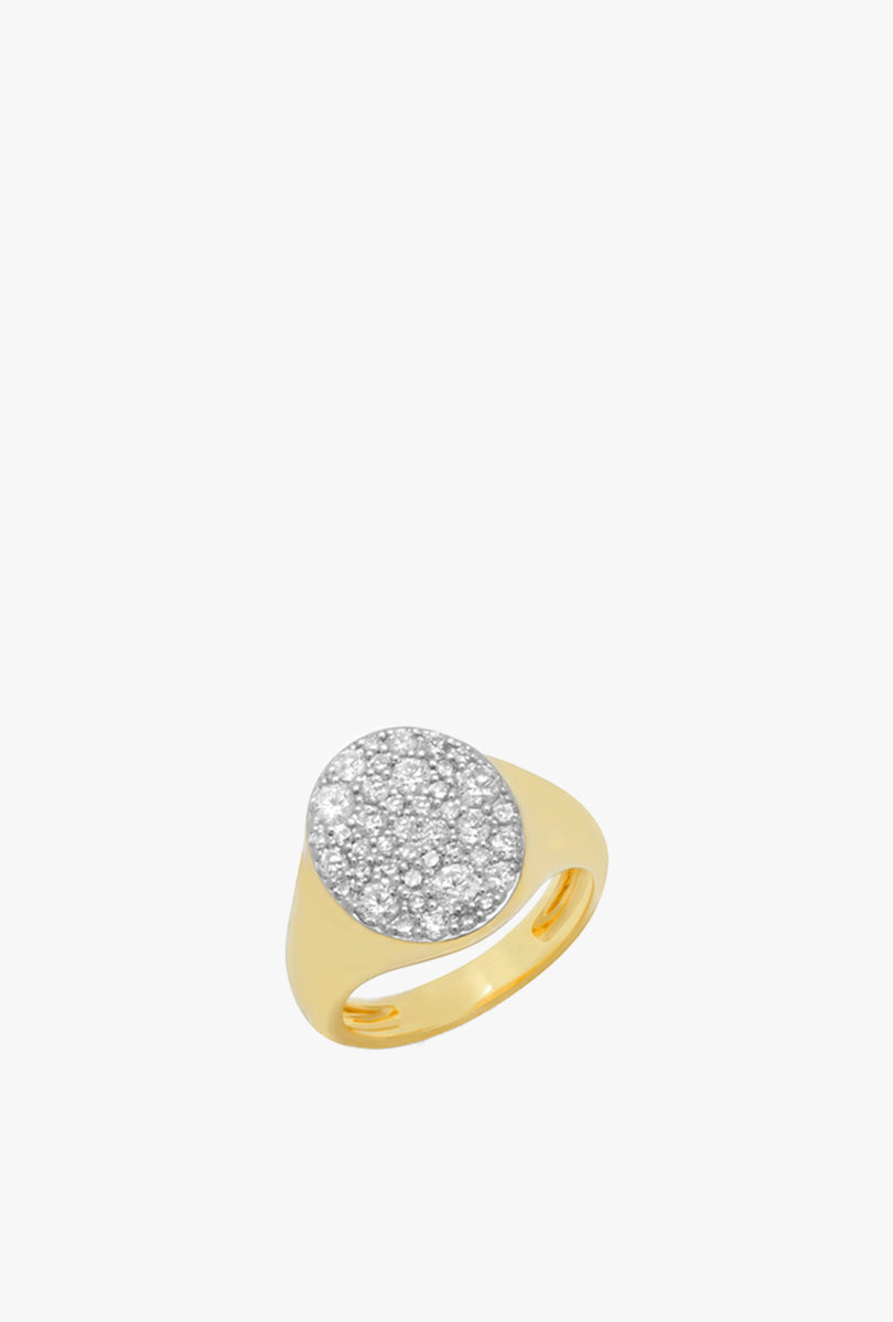Diamond Pinky Signet Ring