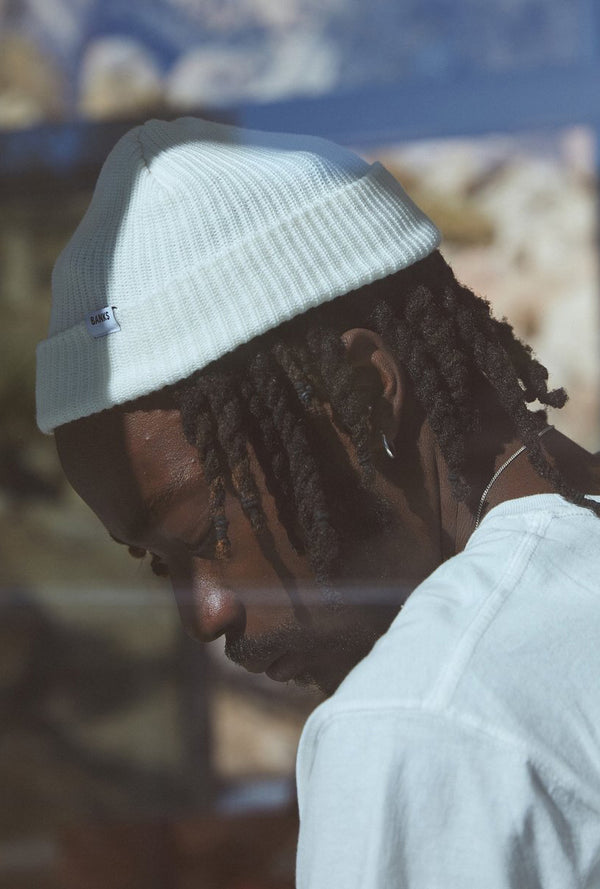 Banks Journal Primary Beanie in Off White