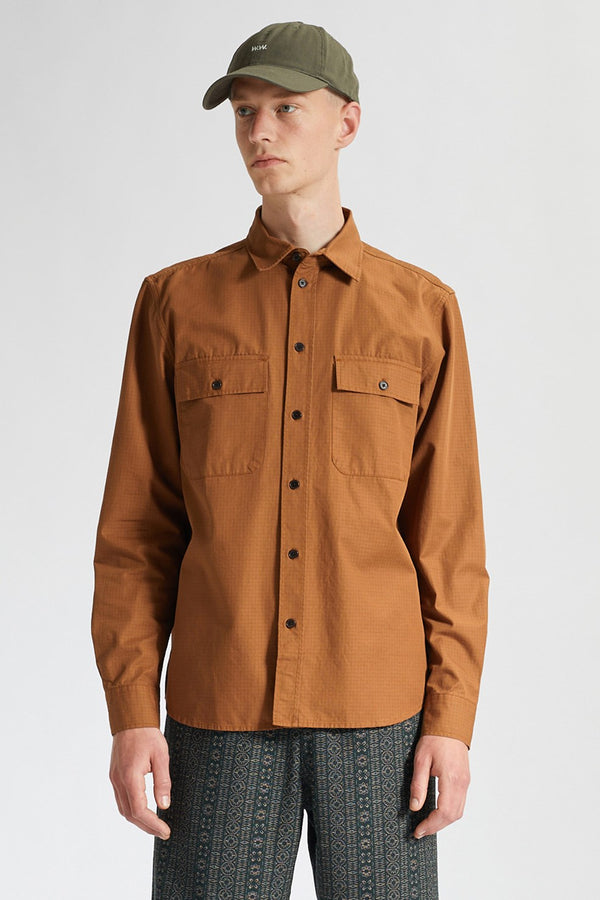 Avenir Crispy Check Shirt in Rust
