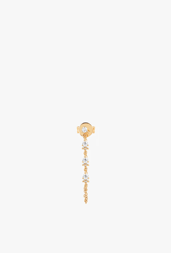 Prong Set Diamond Chain Stud Earring