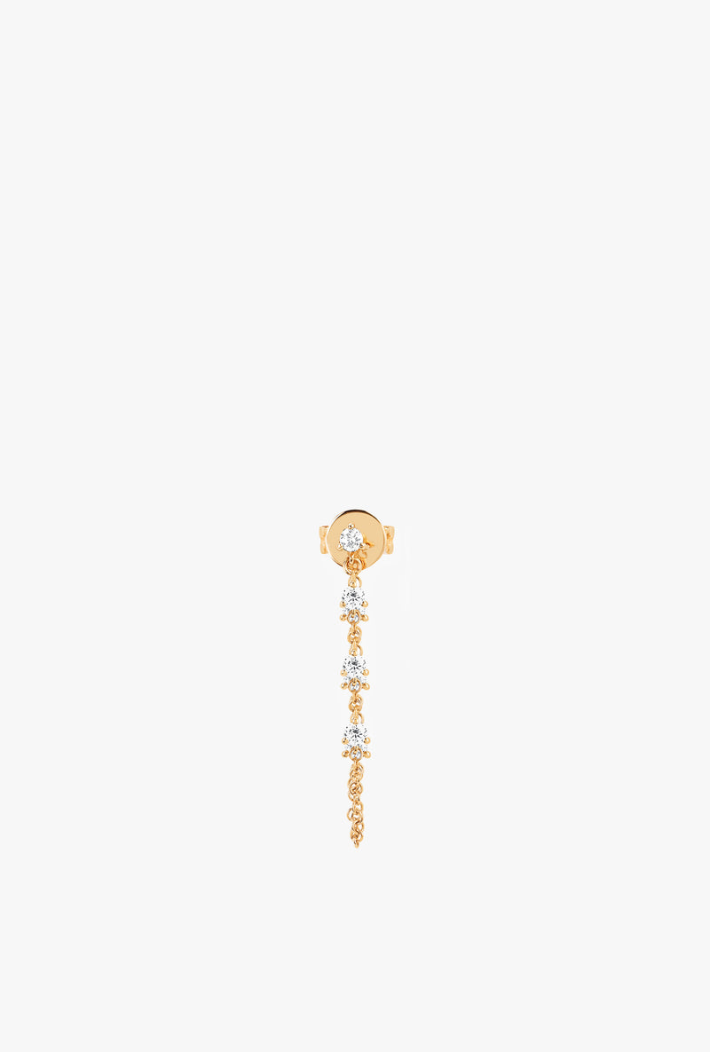 Prong Set Diamond Chain Stud Earring
