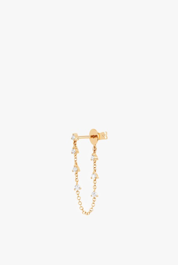 Prong Set Diamond Chain Stud Earring