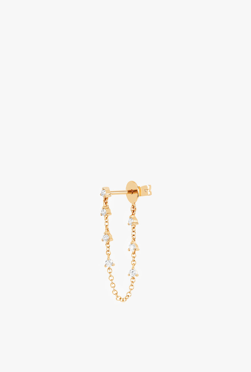 Prong Set Diamond Chain Stud Earring