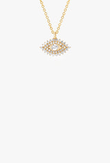 Prong Set Diamond Evil Eye Necklace