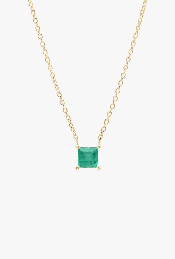 Solitaire Emerald Necklace