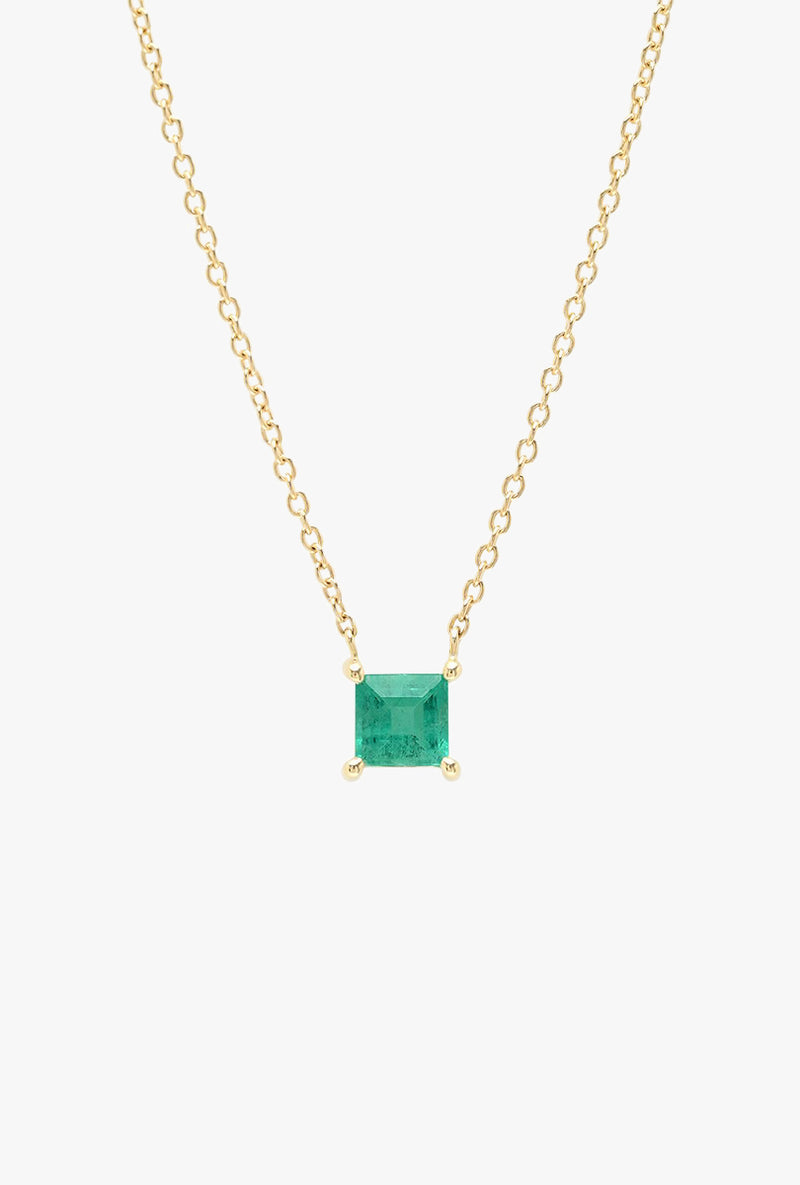 Solitaire Emerald Necklace