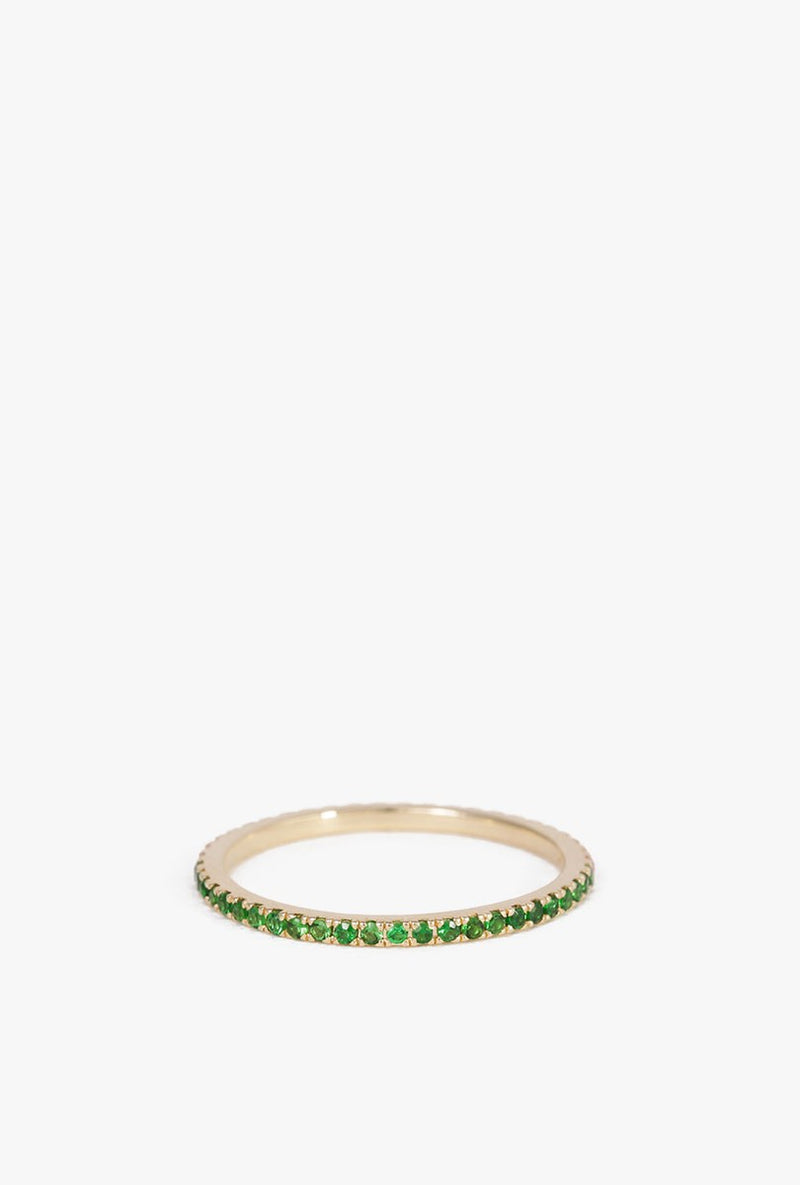 Tsavorite Sapphire Eternity Band