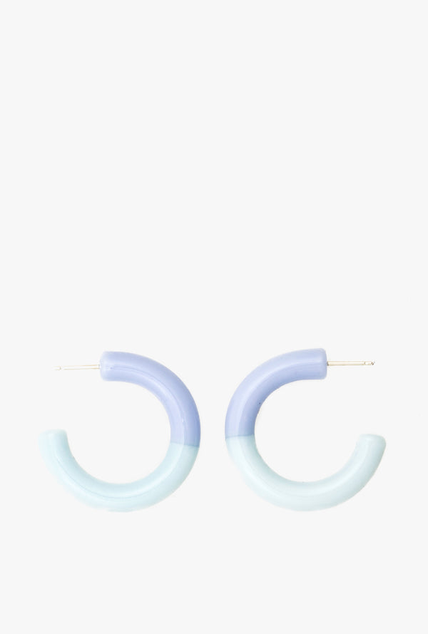 Two Tone Hoop Earrings in Faded Periwinkle