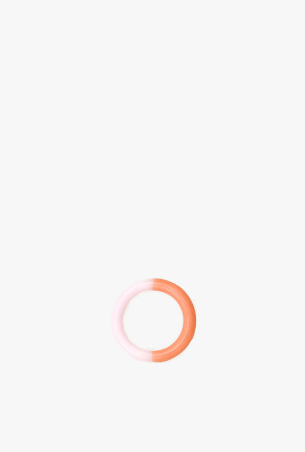 Two Tone Glass Ring in Neon Pink