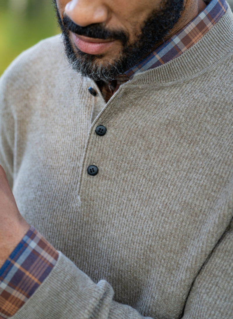 Henley Sweater in Tan