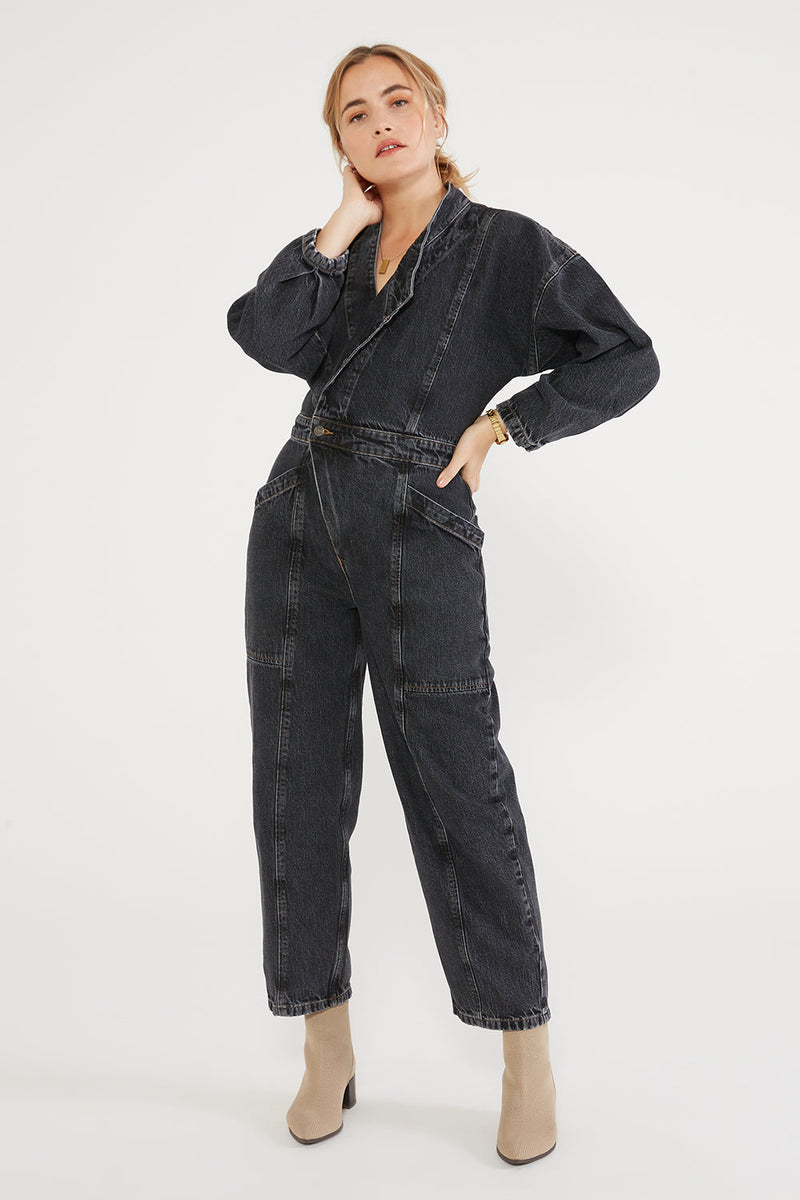 Liv Asymmetric Jumpsuit - Black Mountain