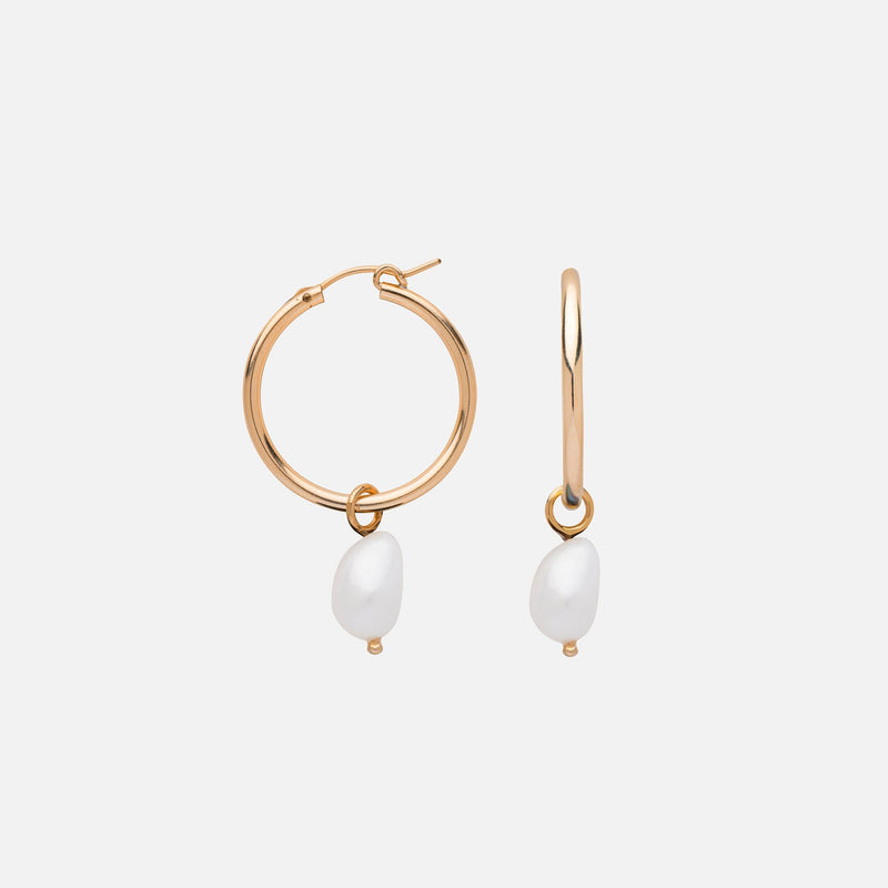 Anna Hoops + Pearl Drop Charms