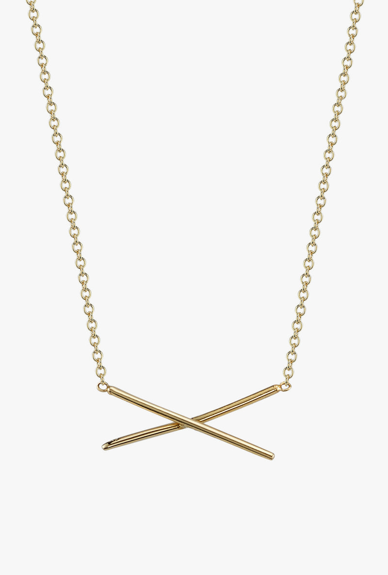 X Necklace in Yellow Gold